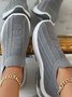 I Love U Pattern Slip On Knit Sneakers
