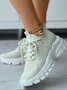 Letters Breathable Slip On Knit Sneakers