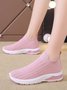 I Love U Pattern Slip On Knit Sneakers