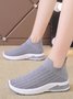 I Love U Pattern Slip On Knit Sneakers