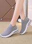 I Love U Pattern Slip On Knit Sneakers