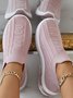 I Love U Pattern Slip On Knit Sneakers