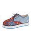 Floral Printed Patchwork Lace Up Shoes