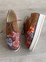 Floral Printed Patchwork Lace Up Shoes