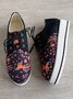 Floral Printed Patchwork Lace Up Shoes