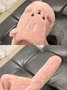 Cartoon Cat Embroidery Furry Slippers