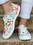 Christmas Snowman Plus Size Lace Up Flats