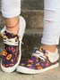 Halloween Skull Pumpkin Plush Splice Casual Flat Shoes