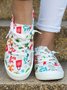 Christmas Snowman Plus Size Lace Up Flats