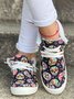 Halloween Skull Pumpkin Plush Splice Casual Flat Shoes