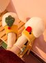 Christmas Color Block Warm Indoor Thermal Slippers