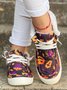 Halloween Skull Pumpkin Plush Splice Casual Flat Shoes