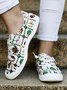 Christmas Snowman Plus Size Lace Up Flats