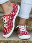 Christmas Snowman Printing Plus Size Flats
