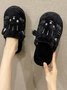 Cartoon Cat Embroidery Furry Slippers