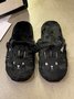 Cartoon Cat Embroidery Furry Slippers