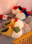 Christmas Color Block Warm Indoor Thermal Slippers