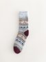 Casual Retro Striped Elk Pattern Plush Socks Autumn Winter Accessories Warm High Stretch