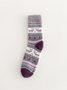 Casual Retro Striped Elk Pattern Plush Socks Autumn Winter Accessories Warm High Stretch