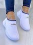 Plus Size Mesh Fabric Slip On Sneakers