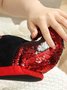Christmas Hat Sequined Warm Slippers
