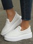 Plus Size Quilted Slip On Platform Shoes