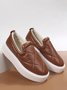 Plus Size Quilted Slip On Platform Shoes