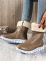 Warm Comfort Lightweight Soft Sole Patchwork Zipper Snow Boots
