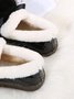 Women's Fuzzy Ball Warm Lined Slip On Flat Shoes