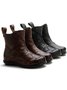 Womens's Braided Warm Lined Cowhide Leather Boots