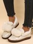 Women's Fuzzy Ball Warm Lined Slip On Flat Shoes