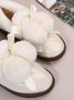 Women's Fuzzy Ball Warm Lined Slip On Flat Shoes