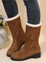 Plus Size Winter Casual Slip On Warm Lined Snow Boots
