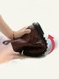 Womens's Braided Warm Lined Cowhide Leather Boots