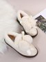 Women's Fuzzy Ball Warm Lined Slip On Flat Shoes