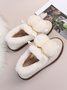 Women's Fuzzy Ball Warm Lined Slip On Flat Shoes