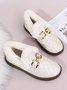Women's Winter Furry Lined Slip On Flat Shoes