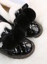 Women's Fuzzy Ball Warm Lined Slip On Flat Shoes