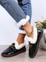 Women's Winter Furry Lined Slip On Flat Shoes