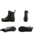 Womens's Braided Warm Lined Cowhide Leather Boots