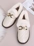 Women's Winter Furry Lined Slip On Flat Shoes