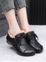 Vintage Bow Warm Furry Lined Slip On Flats