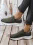 Plus Size Breathable Mesh Fabric Slip On Sneakers