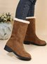 Plus Size Winter Casual Slip On Warm Lined Snow Boots