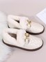 Women's Winter Furry Lined Slip On Flat Shoes