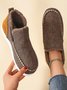Womens's Warm Lined Slip On Canvas Shoes