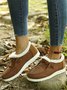 Corduroy Upper Plush Casual Flats