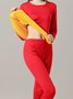 Comfortable Soft Fleece Warm Long Sleeve Pants Homewear Two Piece Plus Size