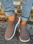 Womens's Warm Lined Slip On Canvas Shoes