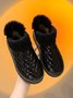 Casual Embossed Knit Panel Snow Booties